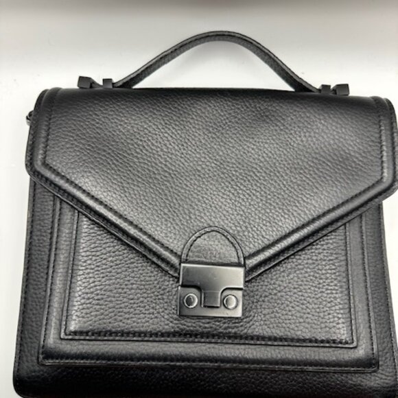 Loeffler Randall Rider Medium Tumbled Leather Satchel / Black Leather - Picture 1 of 15